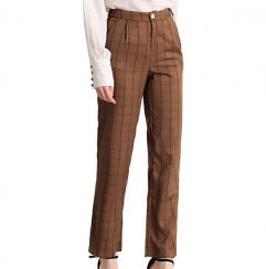 Ladies Plaid Trousers Sale with 5 Pieces