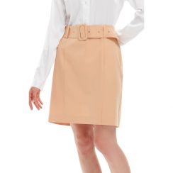 Women Straight Tube Skirt with Belt Work Office Skirt 2 Colors Wholesale