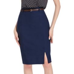 6 Colors Women Bodycon Pencil Skirt with Belt Hip Wrapped