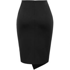 15 Pieces Work Pencil Skirts for Women Elastic High Waist Wrap Front